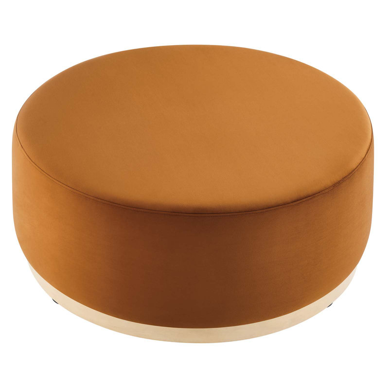 Modway Tilden Upholstered Ottoman, Brown Velvet