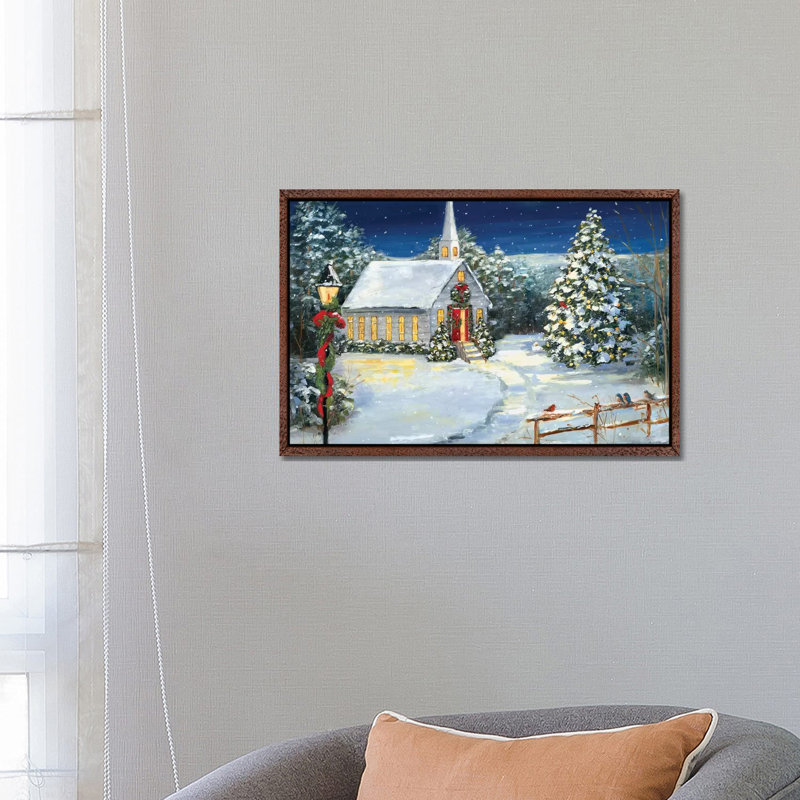 Holy Night by Sally Swatland - Print on Canvas, 66.04 cm H x 45.72 cm W, Classic Brown Wood Framed