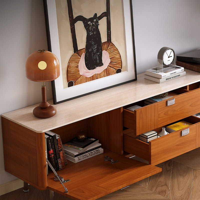 Meuble télé Creative Minimalist, H 21,65 po x L 78,74 po x l 14,96 po, Brun