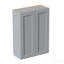 Armoire murale 30 po Shaker, double porte, tablettes réglables - gris