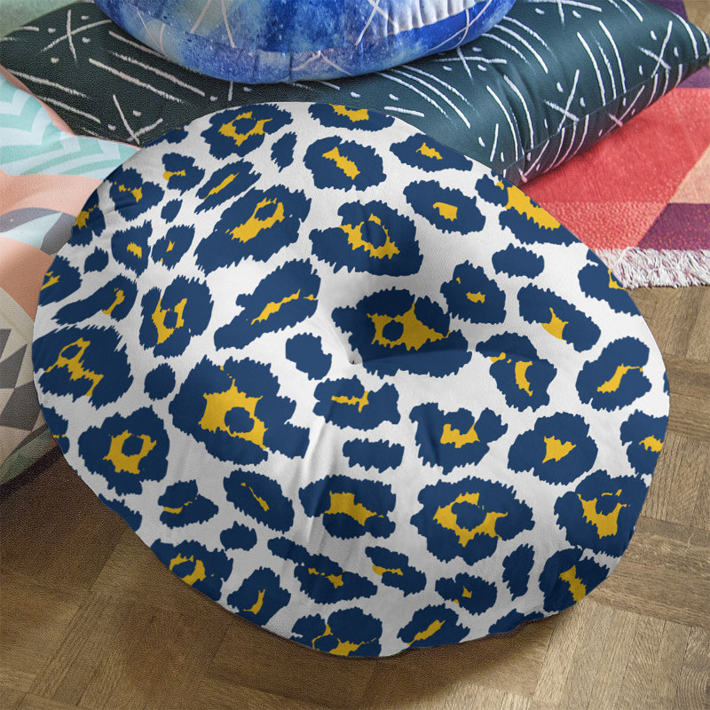 Housse et insert de coussin capitonné Flash, H 26 po x l 26 po x P 4 po, Blanc / Bleu / Jaune