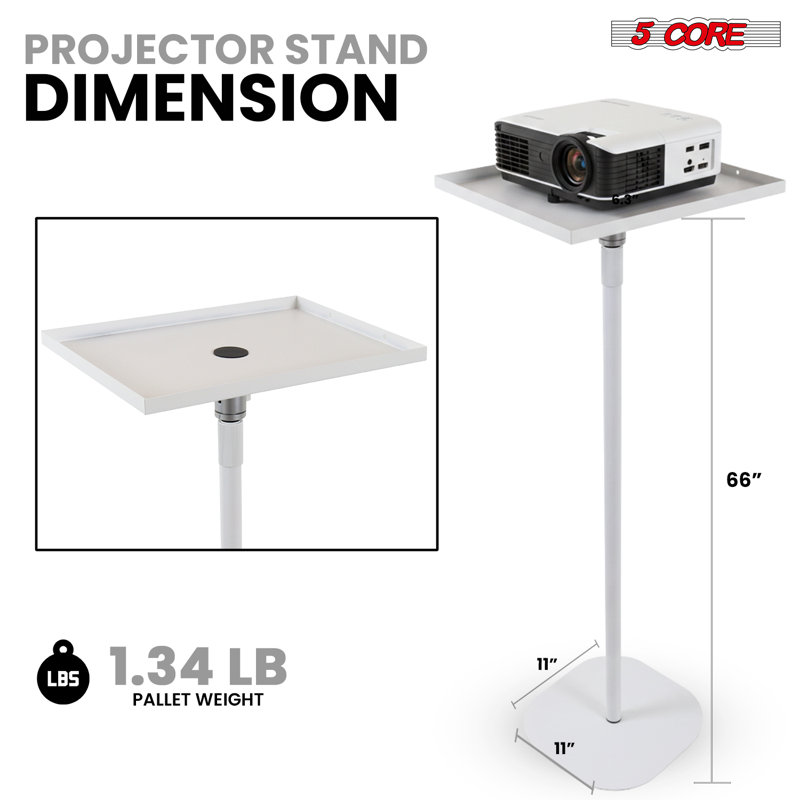 Support de projecteur universel à 5 cœurs à fixation au sol de 66 po pour le bureau à domicile et le studio
