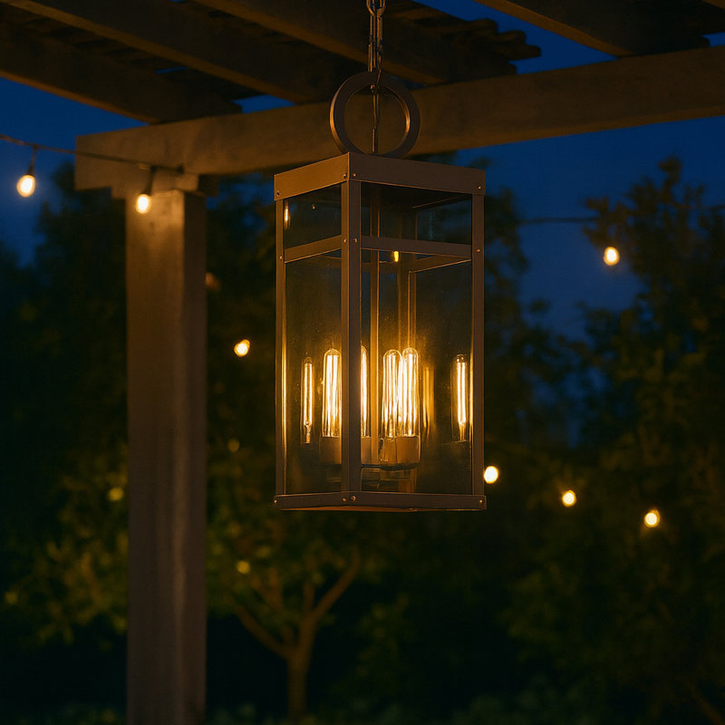 Porter 4-Light Outdoor Hanging lantern, Aged Zinc