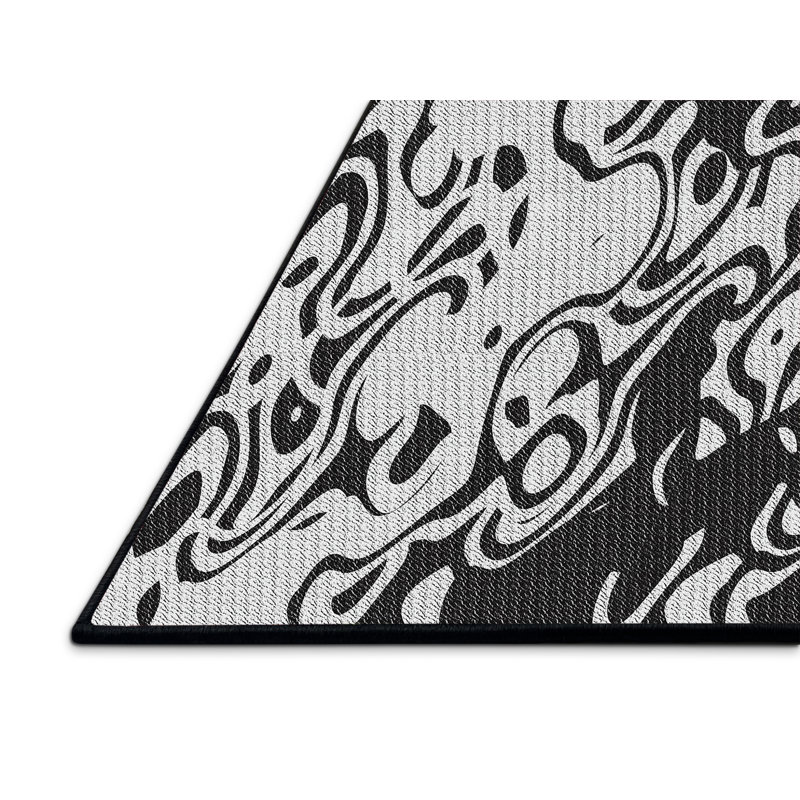 Tapis abstrait noir / gris, Rectangle 2 pi x 4 pi