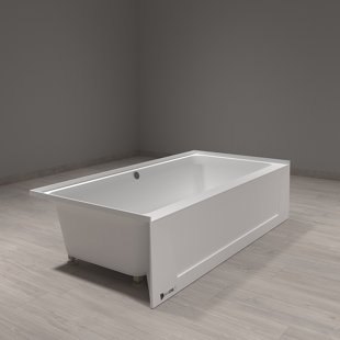 30x60 - Center Drain - Acrylic Alcove Tub - With Overflow And Adjustable Feet