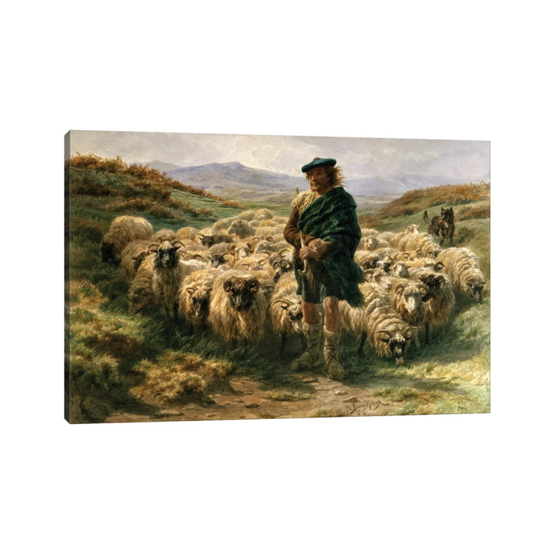 The Highland Shepherd by Rosa Bonheur - Wrapped Canvas Painting, 66.04 cm H x 45.72 cm W x 3.175 cm D