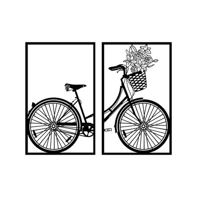 Decorative Metal Wall Accessory (2 Pieces), Black, 16.9 x 27.6 inches | 100% Metal, Thickness: 0.06 inches | Stylish Home Décor, Perfect for Living Room & Office, Easy to Hang, Modern Design
