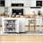 74.8" Kitchen Island with Extendable Dining Table (Seats 2 Extra) – White-129895307