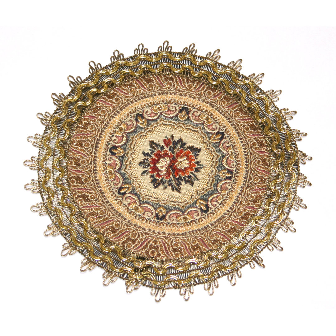 Ismael Victorian Brocade Accessory 8 Inch Round Doily Astoria Grand