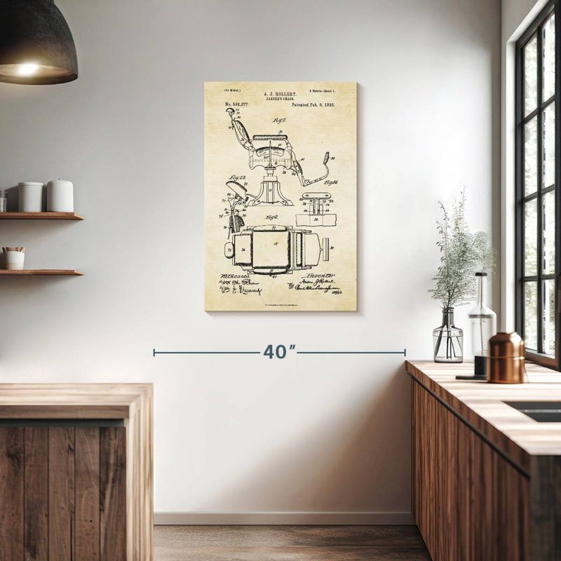 Fauteuil de barbier Ladonta rétro, H 36 po x l 24 po