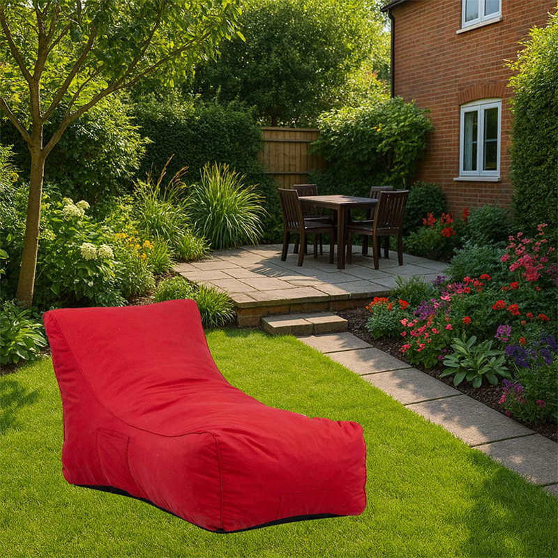 Yukon Fabric Outdoor Friendly Bean Bag Lounger, Red