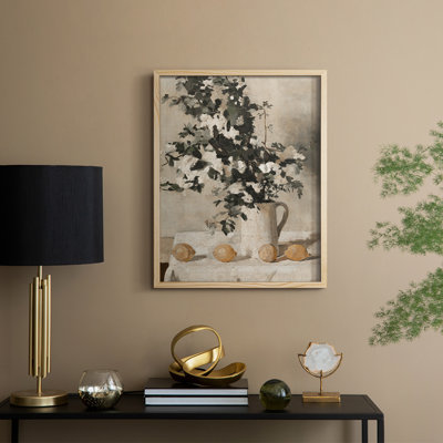 Reproduction florale vintage avec encadrement CECXLVII - bois massif