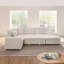 Canapé rembourré en velours Corduroy, canapé combiné en forme de U moderne et minimaliste, lit escamotable et méridienne avec rangement, canapé moelleux (l'assemblage est requis)-130671604