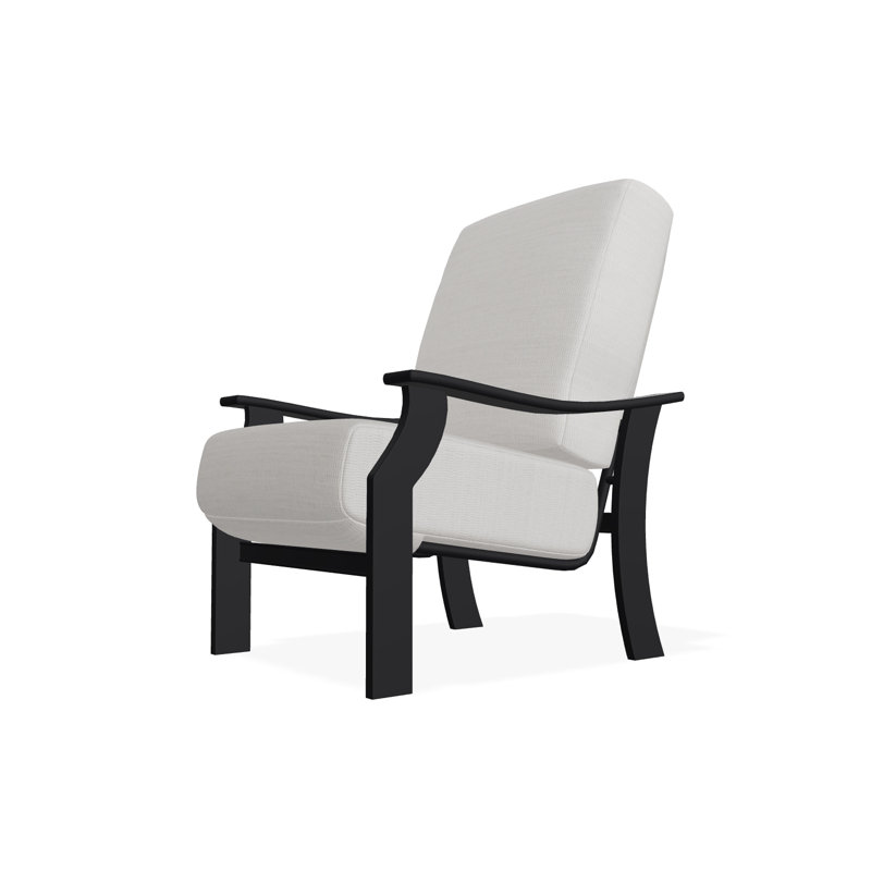 St. Catherine Marine Grade Polymer Deep Seating Cushion Arm Chair, Black, Illusion Plaid Onyx