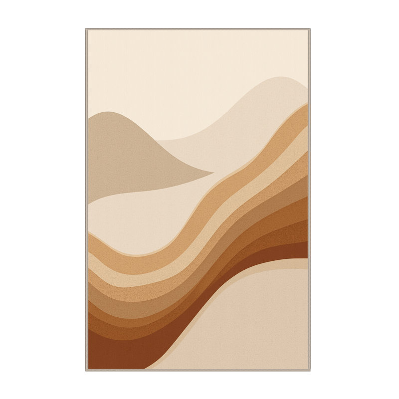 Tapis brun doux et moelleux de couleur unie minimaliste Kamena, 3 X 5