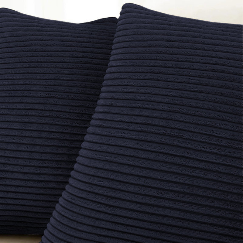 Striped Square Euro Cushion Cover, Navy