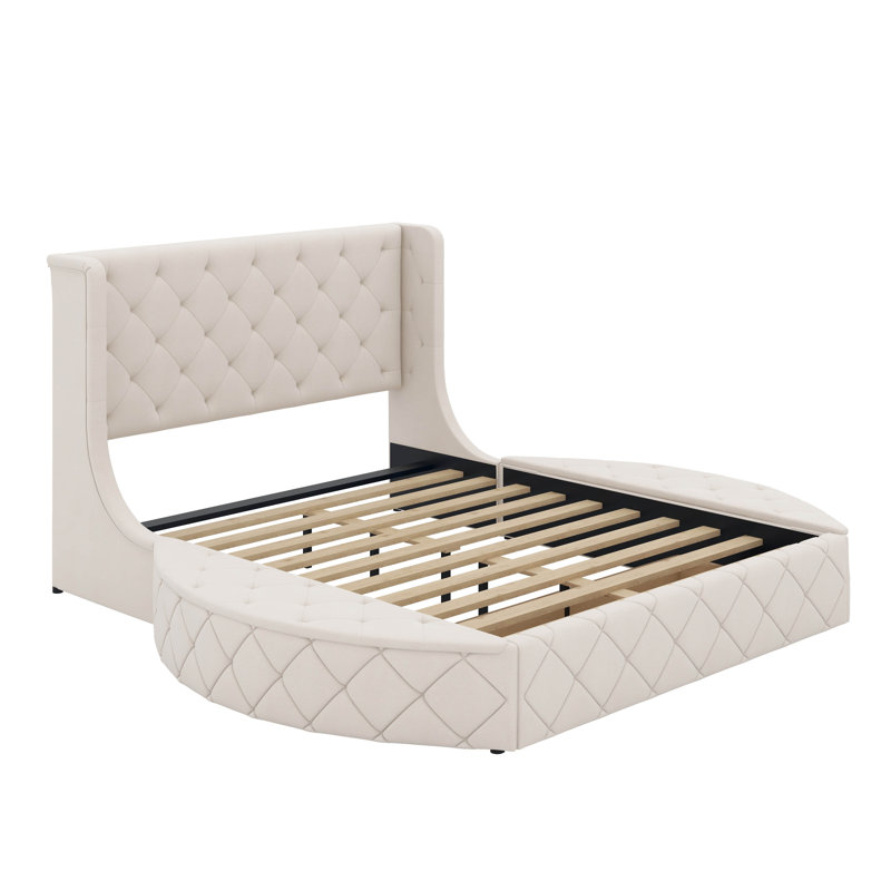 Arenberg Upholstered Queen Storage Bed, Beige