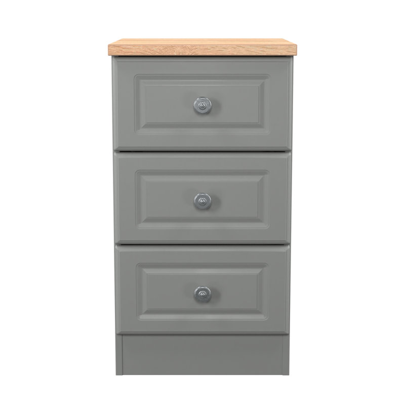 Arpelar 37cm W Manufactured Wood Bedside Table, Grey