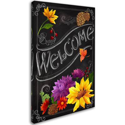 « tableau noir welcome », reproduction sur toile tendue