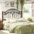 Vintage Platform Bed Metal Like Wood Headboard-1957103588