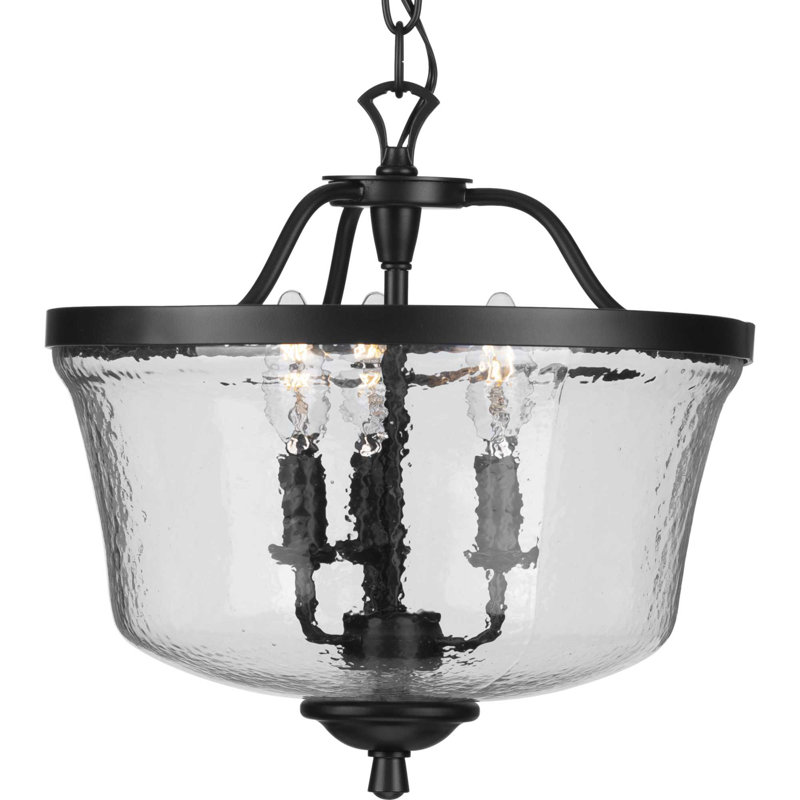Lustre cylindrique unique à 3 lumières Ermengarda, Noir