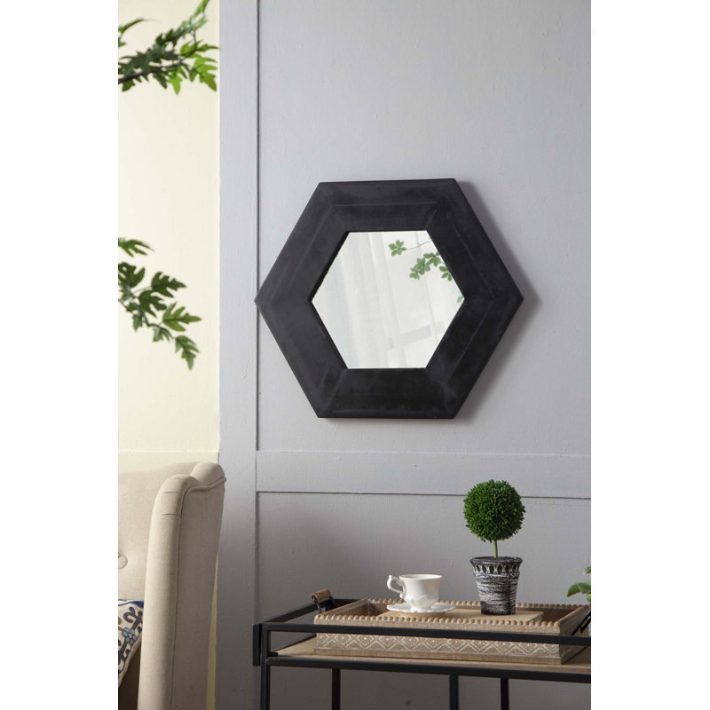 Miroir mural 18,5 "Hexagon, Noir