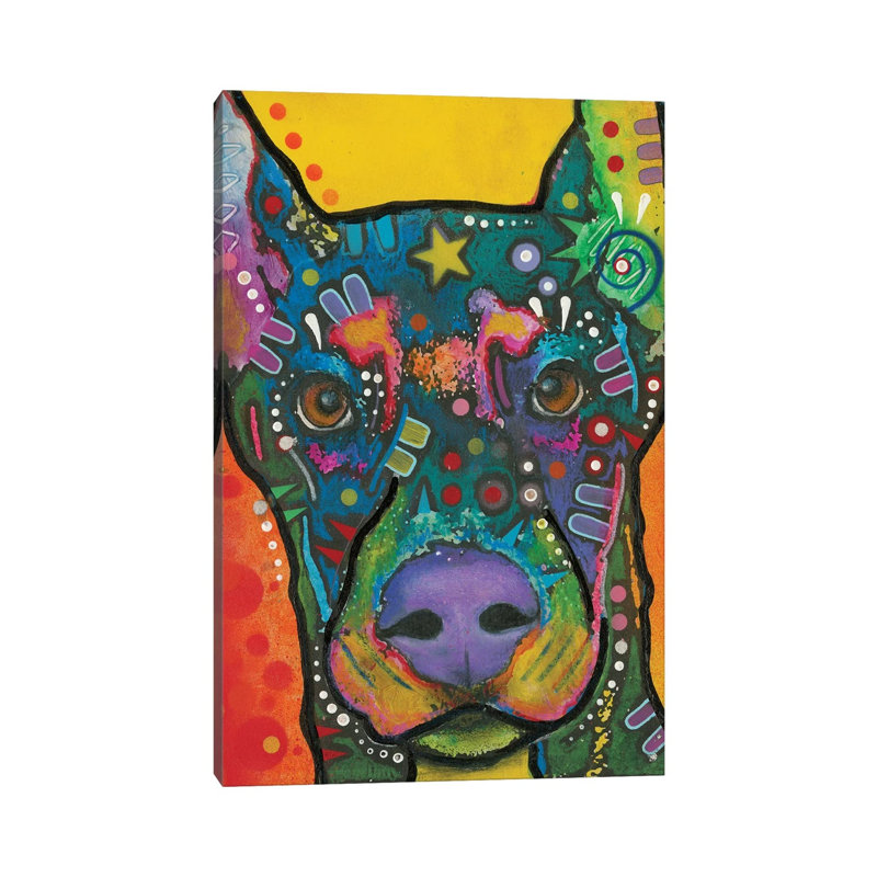 Doberman Pinscher by Dean Russo - Wrapped Canvas Print, 20.32 cm H x 30.48 cm W