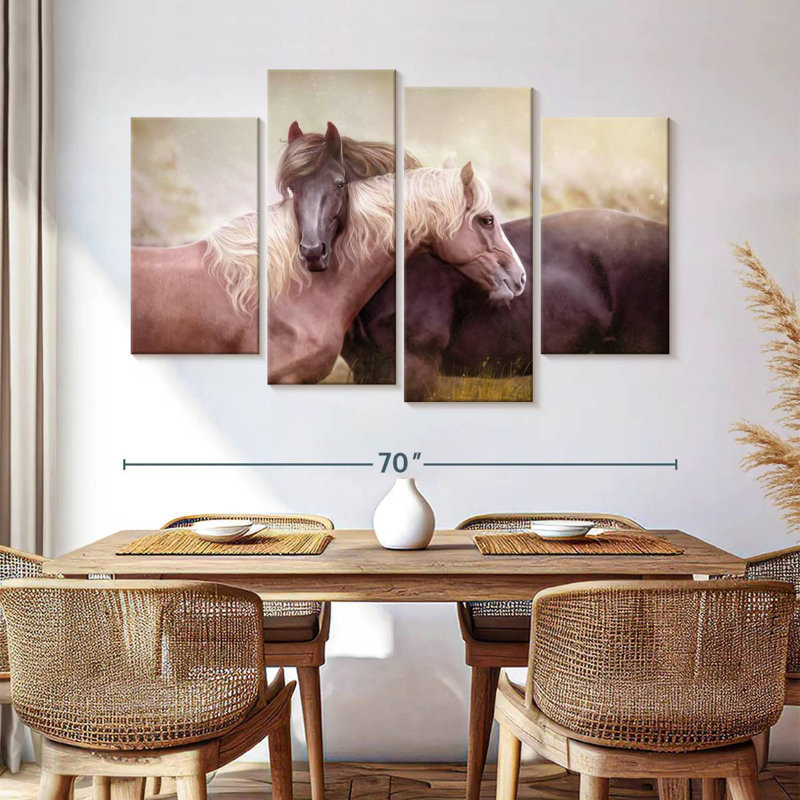 Brampt illustrant un cheval romantique, H 42 po x l 68 po