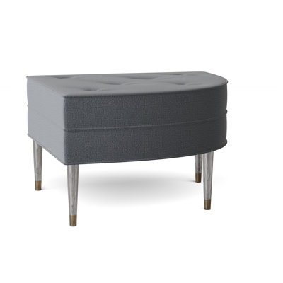 Piece Of Cake Wedge Boucle and Velvet Tufted Ottoman