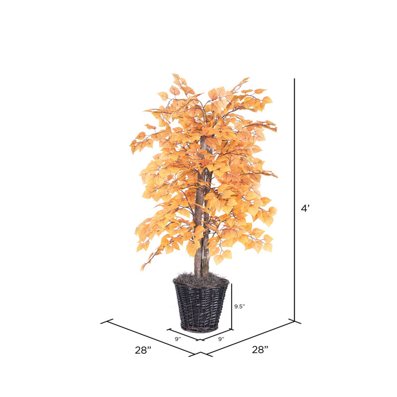 48'' Faux Plant in Wicker/Rattan Basket