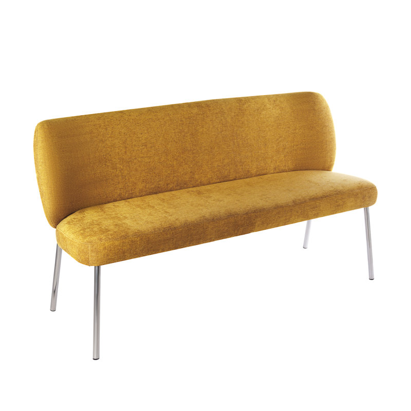 Alesi Upholstered Stainless Steel Base Settee In Pineapple