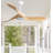 Kemp 52 Inch Modern Propeller Ceiling Fan No Light, Remote Control, 3 Solid Wood Blades, Indoor Fan for Bedroom, White&Beige-2083087593