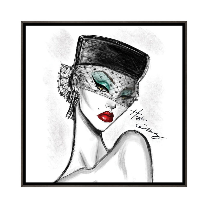 Veiled Glamour  - HWI586, Gray, 26" H x 26" W, Floater Framed Print Canvas without Mat