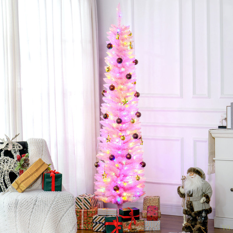 Arbre de Noël artificiel haute 6 pi avec 6 branches colorées et 360 lumières colorées, 6'