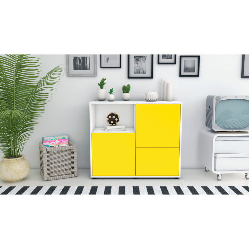Powhattan 92cm Sideboard, White/Yellow