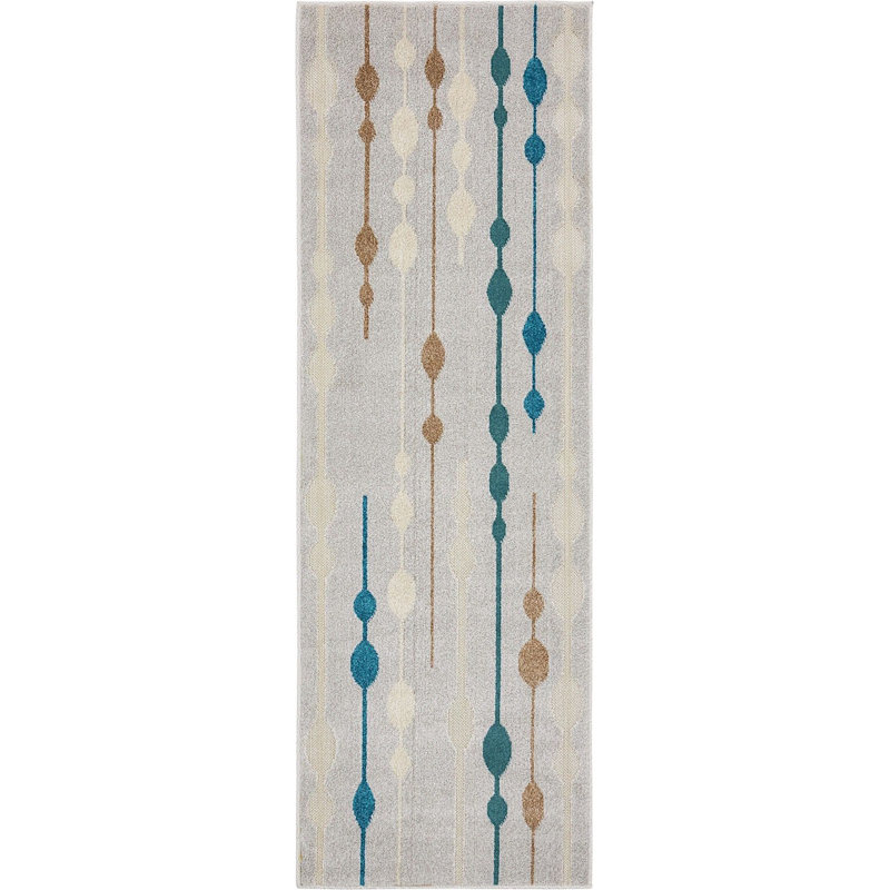 Tapis de couloir d'extérieur à pois gris