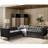  Brinna 90" Easy Wiped Faux Leather Tufted Modular Corner Sectional Sofa-95091711