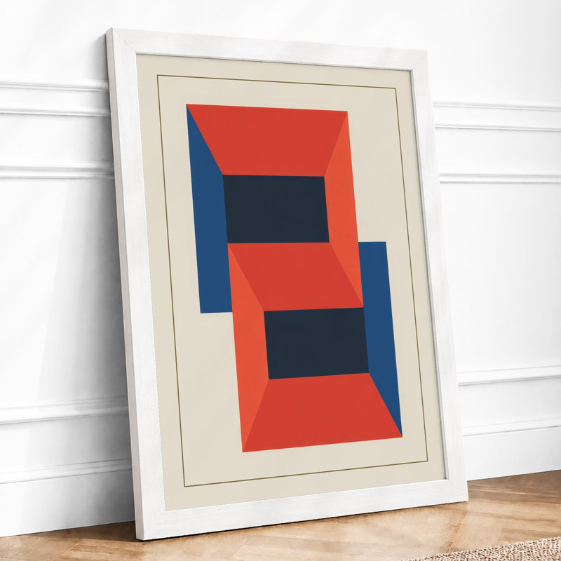 Abstraction Geometric - Framed Print, A3 - 42.0 x 29.7 cm, White