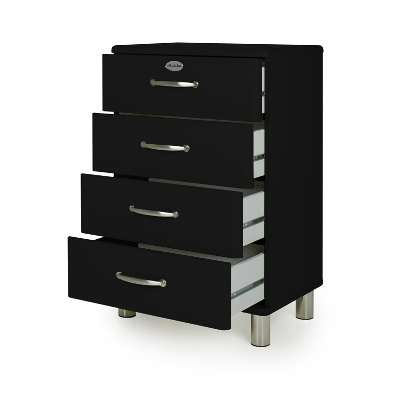 Commode 4 tiroirs Malibu, Noir