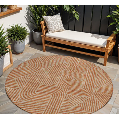 Tapis rond 8 po Terra Cotta