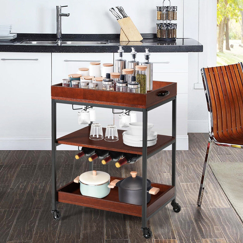 Freelandville Metal Bar Cart