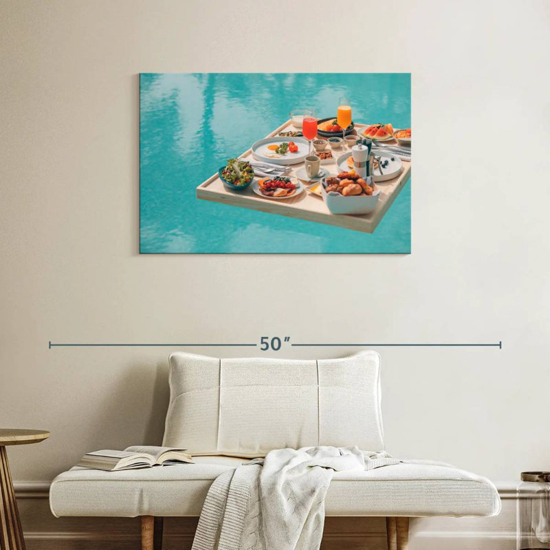 Petit déjeuner à la piscine flottante Yarlin, H 24 po x l 36 po