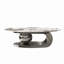 Table basse 49,2 po ovale en faux marbre pour salon avec base en acier inoxydable-133473201-133473204