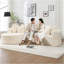 Canapé modulaire 109 pouces Cloud, canapé désossé pour le salon, canapé modulaire en velours côtelé avec méridienne en L, canapé moderne compressé dans une boîte, rembourrage en mousse à mémoire de forme (ivoire)-1719574057