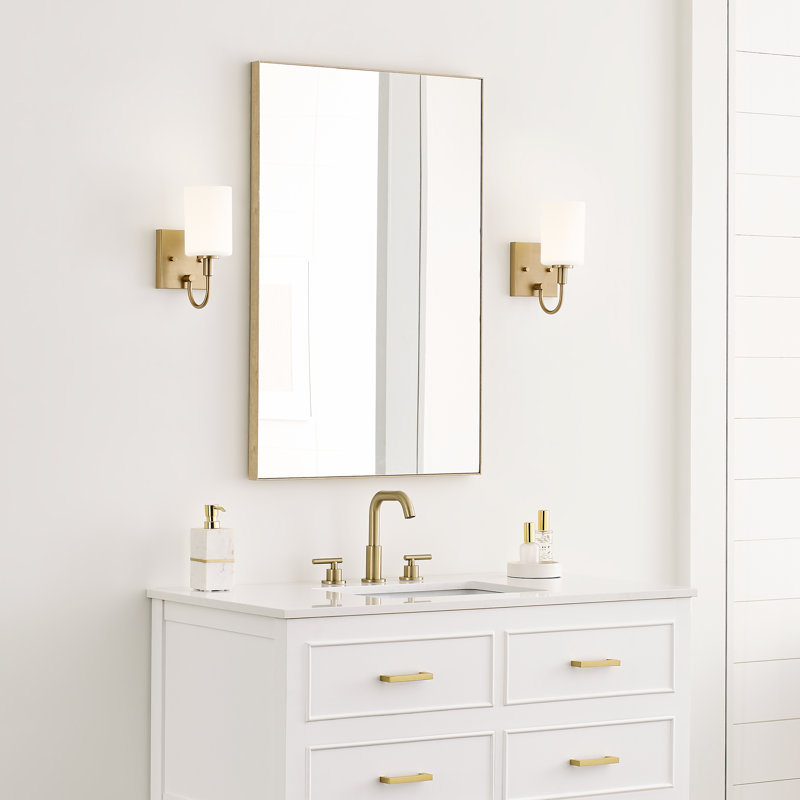 One Light Wall / Bath Sconce, Satin Brass