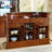 68.9"Retro minimalist solid wood bar table with a marble top