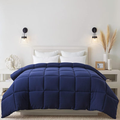Down Alternative Comforter King Size, Blue/Grey All-Season Duvet Insert, Soft Lightweight Bedding Comforter