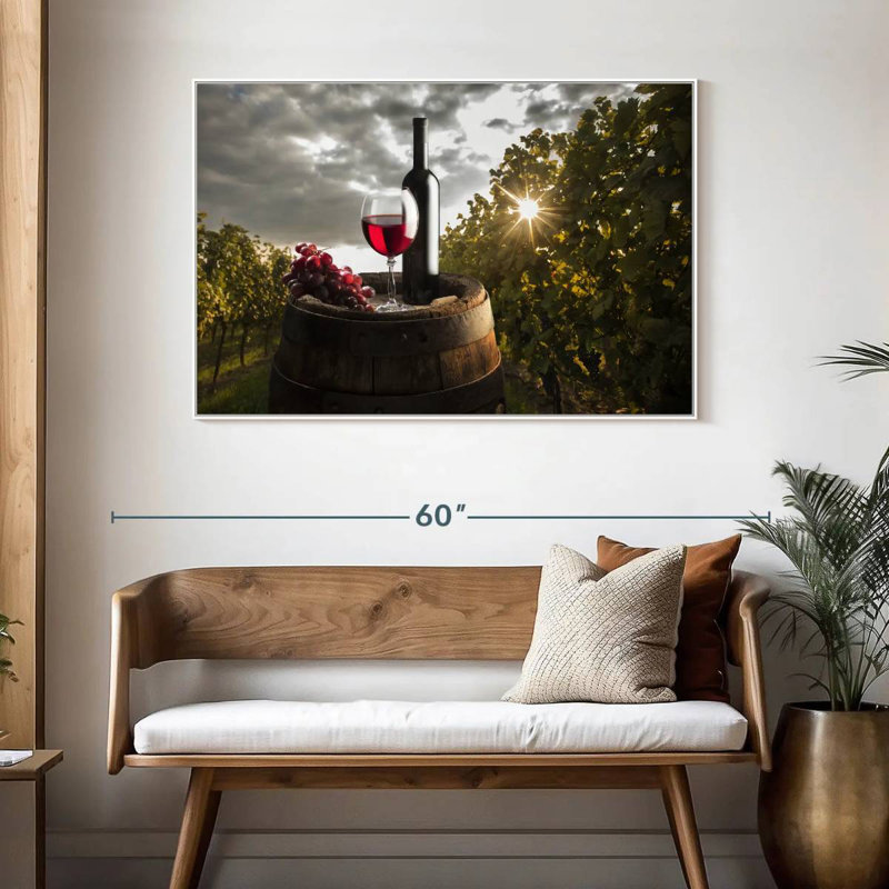 Coucher de soleil, Cadre flottant blanc, 46 po x 31 po