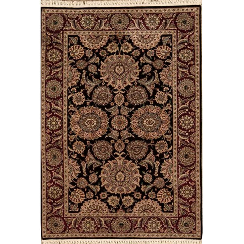 Tapis noir et vin de haute qualité noué à la main