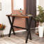 Table de bar, L 47,3 po x H 41,3 po, hauteur de bar, table de pub, haut, rectangulaire, console, table basse, table de salle à manger, espace restreint, salon, intérieur, bois brun rustique, métal noir industriel
